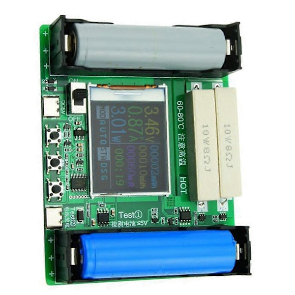 CASA 18650 Lithium Batteri Kapacitetsmodul Måling Intern Modstandstester LCD Digital Display Ca