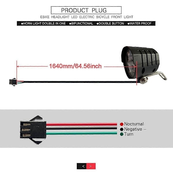 36V-60V E-Bike Ajovalaisin EScooter LED Etuvalo Sähköpyörä Moottoripyörä Vedenpitävä Äänimerkki S-Xin