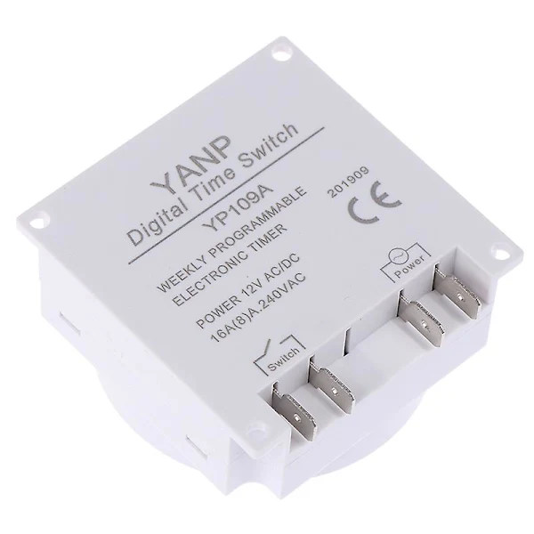 Digital Timer DC/AC 12V 16A LCD-display Programmerbar Timer OVP-brytare