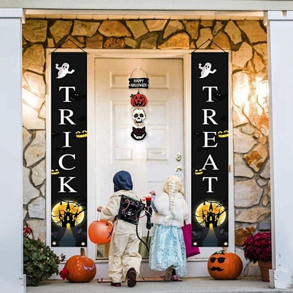 Glad Halloween -riippukyltti, Halloween Tervetuloa -kyltti Kurpitsakranssi Oven riippuva koriste