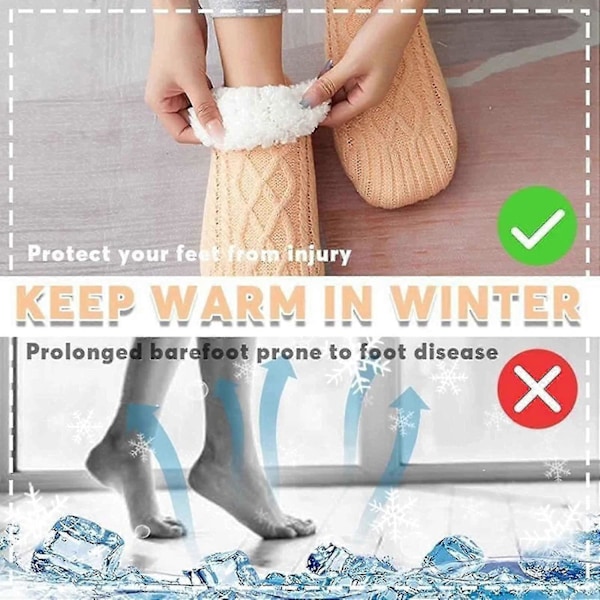 1 Par Vävda Sammetstofflor Innesockor, Halkfria Termiska Innesockor, Hejdå Domningar, Svullnad Röd Red M for EU Size 40-42