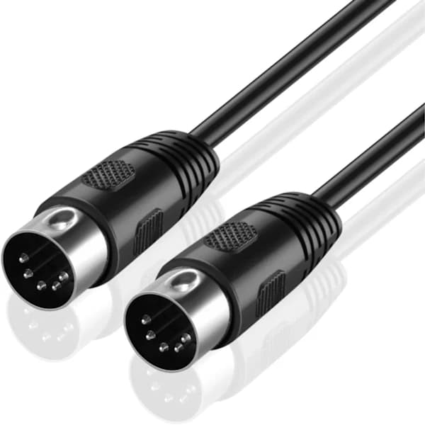 2025 Seneste Model TNP MIDI-kabel (0,3 m) - 5-pin DIN Han Audio MIDI til MIDI-stik Interface Jack Plug Ledning Sort 0,3 m