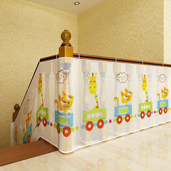 Safety Net for Children, (600Lx74H CM) Animal Train Stair Safety Net 6 Meters, Thickened Baby Balcony Net and Stair Safety Net, Children's Net