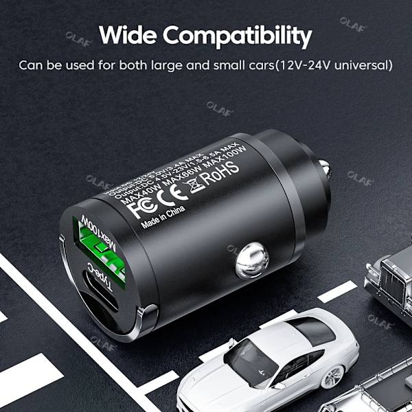 Mini 100W USB Type C Billader Hurtig Opladning QC3.0 PD Billader Adapter Til iPhone Samsung Huawei Xiaomi