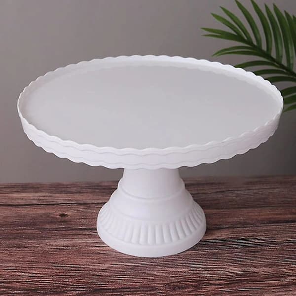 Cake Stand Stable Non-Slip Plastic Wave Design Dessert Display Plate for Wedding