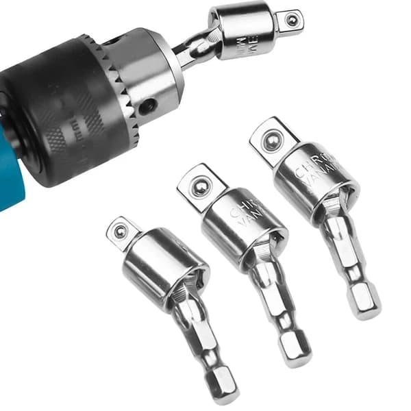 1/4  \" 3/8  \" 1/2  \" Hex Skaft Borepatron Nøgle Topadapter Drivspærre Forlænger Ft