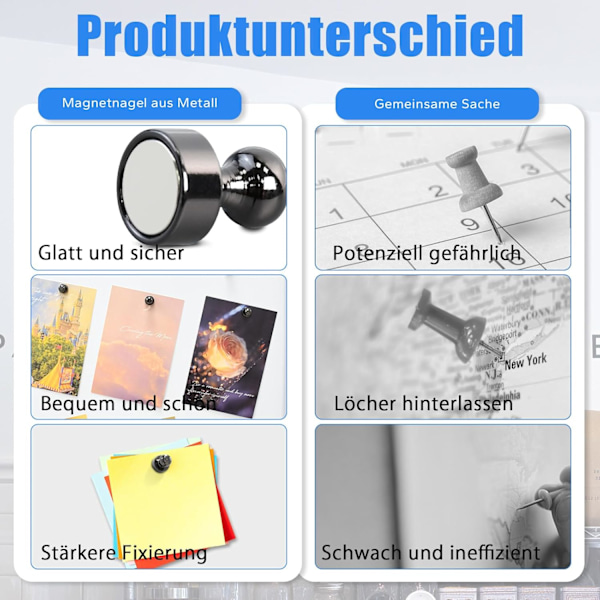30-pak stærke magneter, små neodymmagneter til køleskab, whiteboard, magnetisk tavle, håndværk, hjemmekontor og skole, minimagneter Sort—ca Black 30PCS