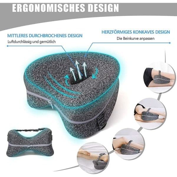 Knee Pillow for Side Sleepers, Orthopedic Pillow with Memory Foam