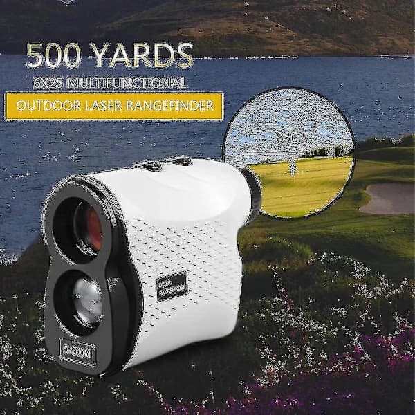 [CA] 500m Golf Rangefinder Monokulær med Helnings- og Hastighetsmåling, Hvit (500m)