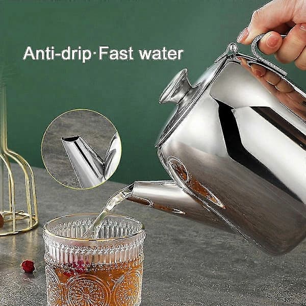 [CA] Rostfritt stål tekanna café te kaffe dryck restaurang tekanna vändbart lock 32oz