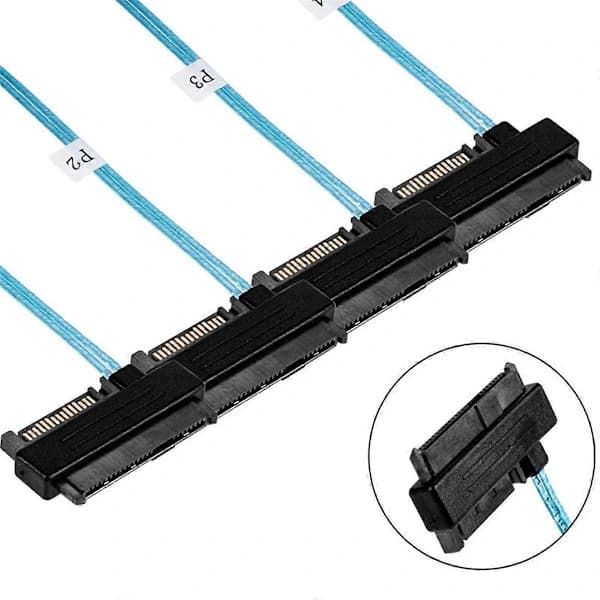 Mini Sas Sff-8087 til 4 Sff-8482 Server Array Kort Harddisk Datakabel Sata Strømkabel
