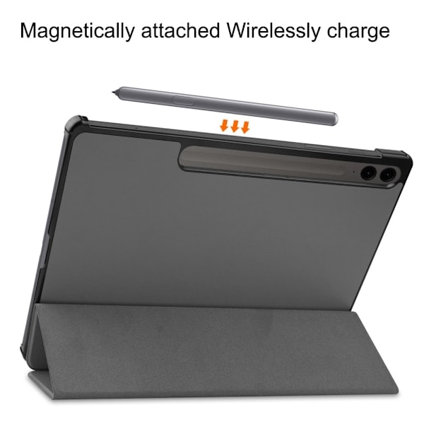 Samsung Galaxy Tab S9 FE Plus Tri-fold Fodral Grå
