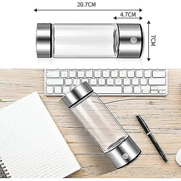 Vannflaske med hydrogen-generator, Real Molecular Hydrogen Rich Water Generator Ionizer Maker Maskin Flaske med SPE Chamber Technology Hydrogen Vann