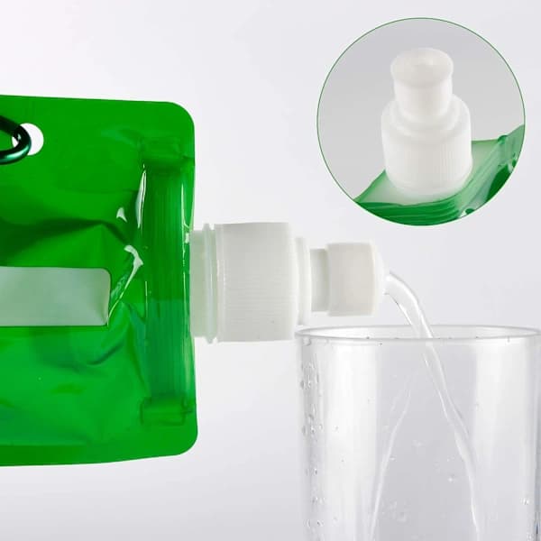 4 hopfällbara vattenflaskor, återanvändbara dricksvattenflaskor med klämma för cykling, vandring, resor och utomhusaktiviteter (480 ml)