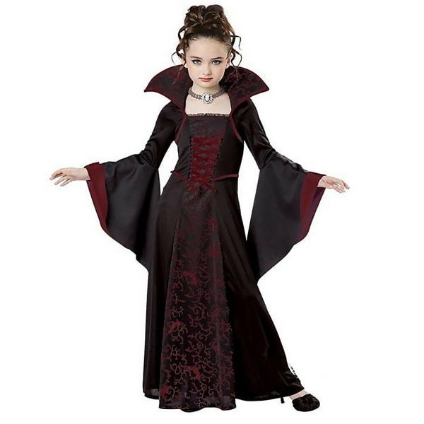 Barns Jente Performance Vampyr Halloween Heks Kostyme Vinrød 130cm wine red 130cm