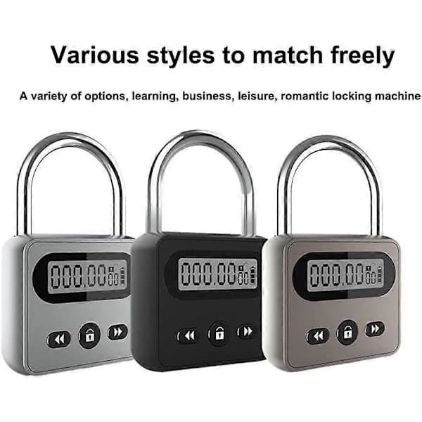 [CA] Metall Timerlås Rustfritt Stål Multifunksjonell Intelligent Hengelås Bakgrunnsbelyst Display 999 Timer