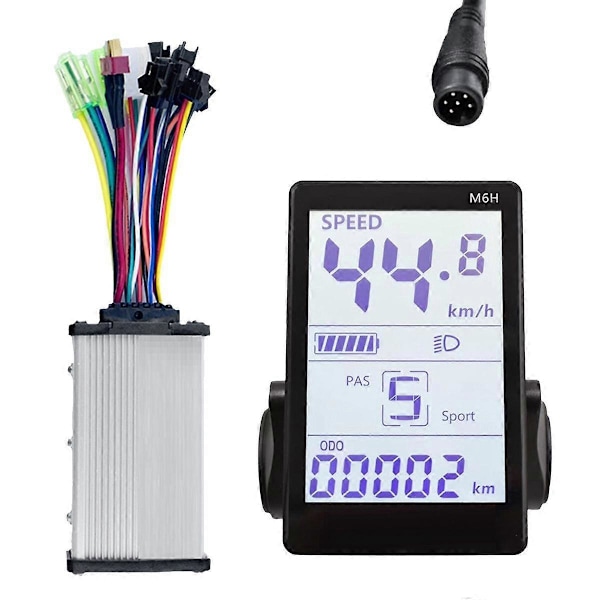 CASA M6H Elektrisk Cykel LCD Display Mätare+36V 350W Sinusvåg Kontroller Universell LCD Panel Skärm för El