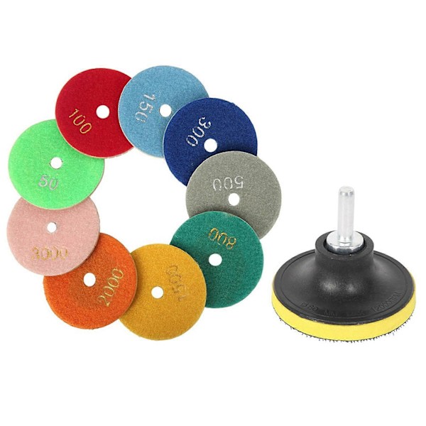 CASA 22 st 3 tum 80 mm Diamantpoleringsdynor Kit Våt/Torr för Granit Sten Betong Marmor Polering Anv
