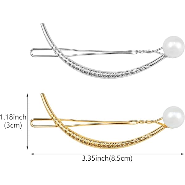 4 stk Måne Perle Hårnåler Minimalistiske Hårspenner Metall Legering Geometriske Hår Hule Sidehårnåler Hodeplagg Hårtilbehør