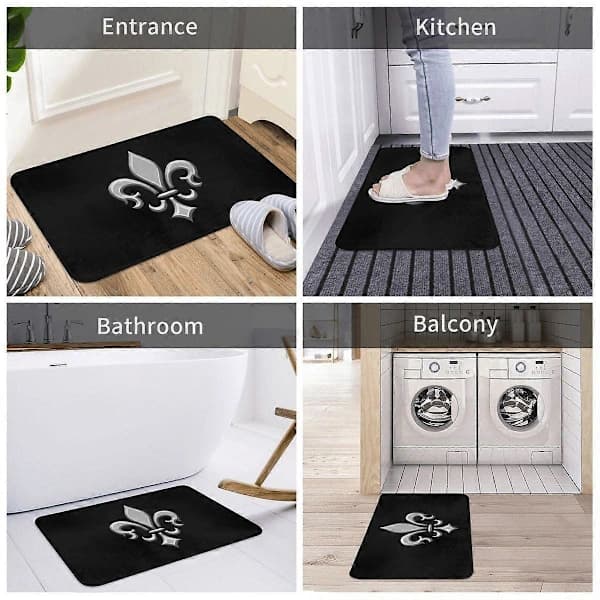 Platinum Fleur-De-Lis Dörrmatta Polyester Halkfri Golvdekor Badrum Kök Sovrum 40*60