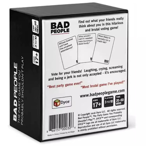 Korttipeli Tactic Bad People - partypeli