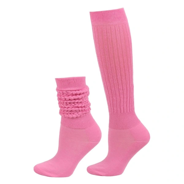 1/2/3/5 2-pack Slitstarka Slouch-strumpor Elasticitet och utsökt Deep Pink 2-set
