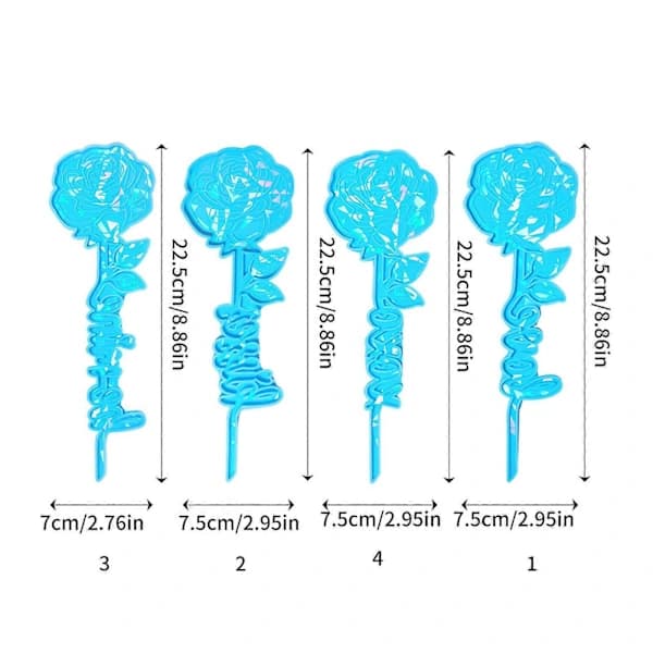 Silikone DIY Rose Ornament Former 12-pak