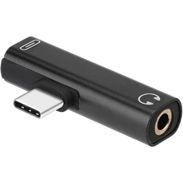 USB C til 3,5 mm lydadapter, USB C hodetelefonadapter Lyd USB Type C 2 i 1 ladekabel 3,5 mm AUX-uttak for Huawei Xiaomi