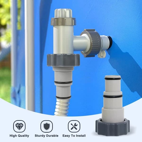 [CA] Simbasslangadapter til pool, 2 stk. Simbasslangadapter A, Intex Adapter A, med skruet indvendigt gevind, diameter 32/38 mm