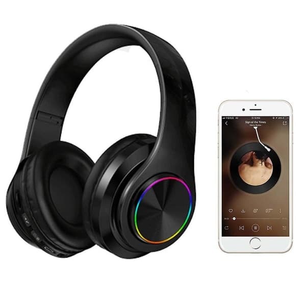 Yli-korvan Bluetooth-langattomat kuulokkeet mustat