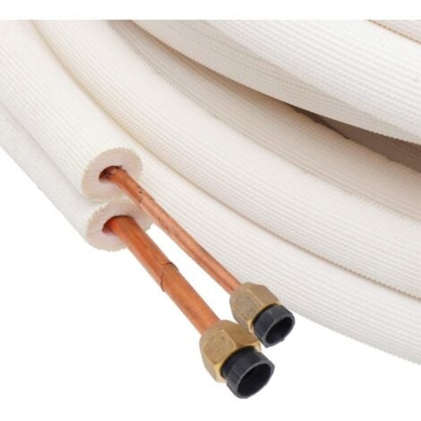 SHINING HOUSETuyau En Cuivre Isolé 1/4 '' 3/8 '' Klimaanlæg Rør Fittings Par Spolerør - 2M.ca