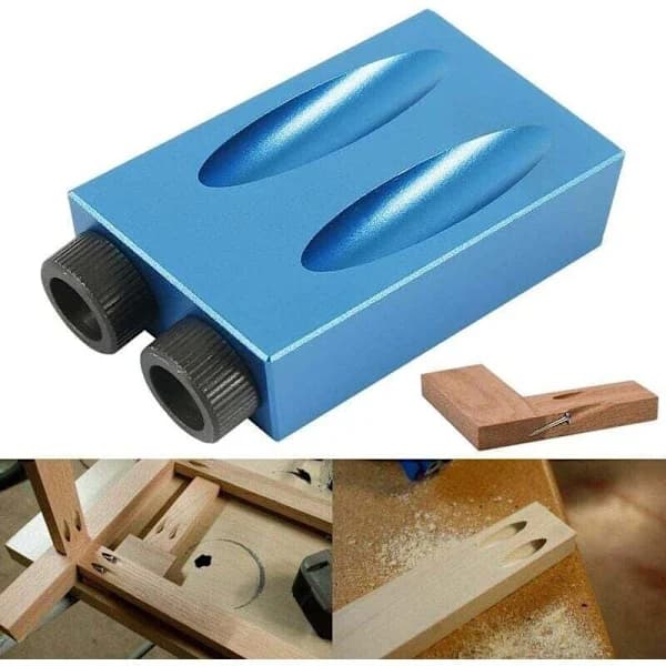 15 Pcs Oblique Hole Jig with 15° Drill Woodworker Positioner, Pocket Hole Jig, Woodworking Corner Drill Guide with 6/8/10mm Hole Adapter
