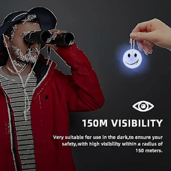 11 Reflekterande Smiley-berlocker för säkerhet - Barn, Väskor, Cykling & Promenader