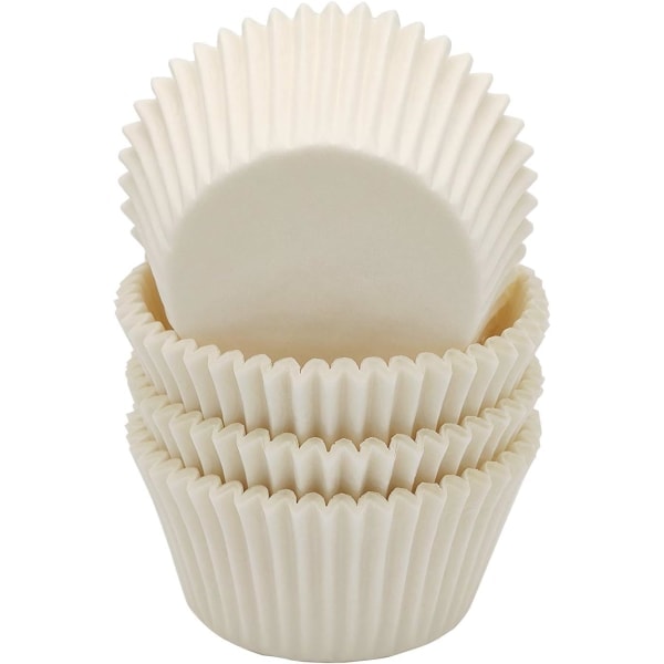 Premium vita fettresistenta muffinsformar Muffinspapper Bakformar, 100-pack