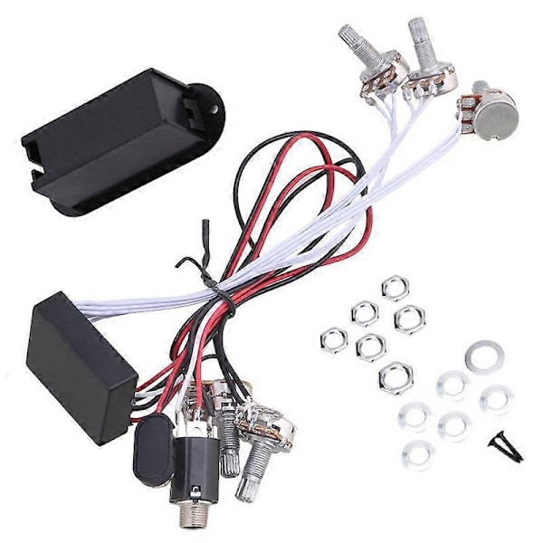 CASA Förförstärkare 3-bands Equalizer EQ Kabelhärva Gitarr Bas Tonkontrollsystem för Aktiv Pickup