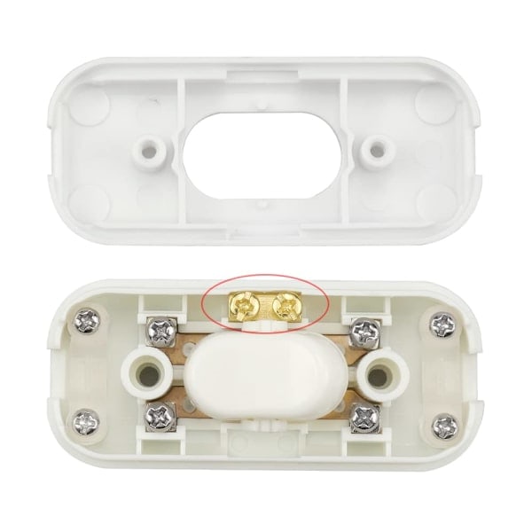 2 stk. Bi-Polig Mellomstrømbryter 6A 250V Vippebryter Dimmer/Bryter for Lampe, Hvit