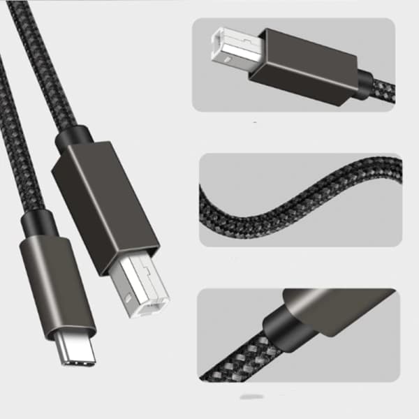 USB-B til USB-C printerkabel Sort 2 m