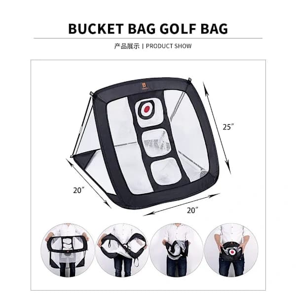 Golf Chipping Net, Starkt Stabilt Pop Up X-format Golfnet til Indendørs/Udendørs/Baghave Nøjagtighed og Svingtræning