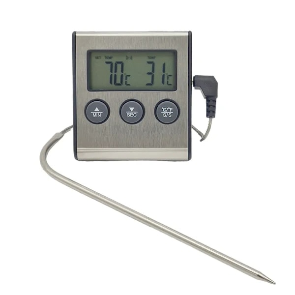 Digital kökstermometer för matlagning, köttemperatur för ugn, BBQ, grilltimer