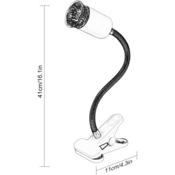 2 Ampuller UVA UVB 25W og 50W, Reptillampe Landskilpadde Varmelampe med Lang Base 360° Rotasjon for Reptiler og Amfibier.ca