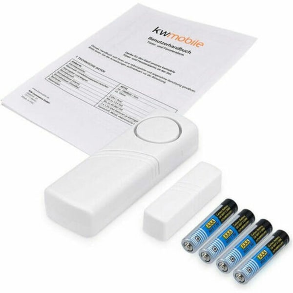 Dør- og vinduesalarm - 4 stk. trådløs anti-indbrudsalarm - Hjemmesikkerhed mod indbrud - Magnetisk funktion - 100 dB.ca