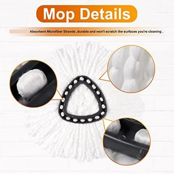 Rotating Triangular Cotton Yarn Head Mop Replacement Cloth Compatible For O-/ Hy
