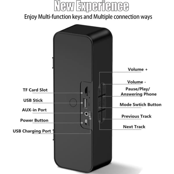 Bluetooth-kaiutin, kannettavat langattomat Bluetooth 5.0 -kaiuttimet