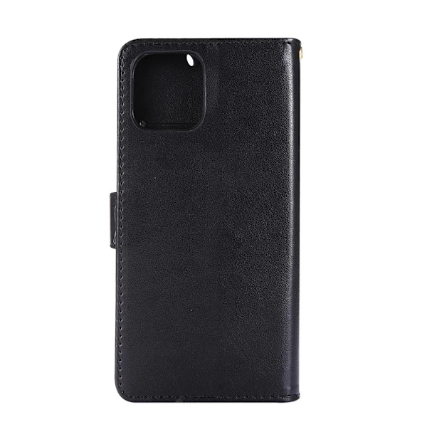 Kompatibel med iPhone, iPhone 12 / 12 Pro - Blomstret Etui - Sort Black Sort