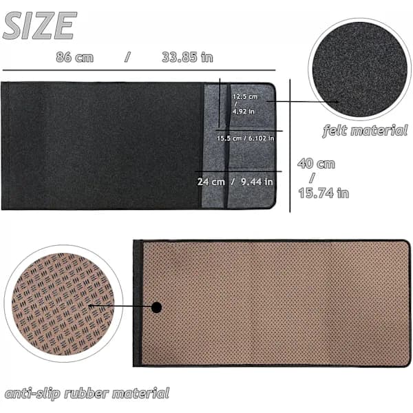 Non-slip Armrest Caddy for Sofa, Armchair, Recliner, 4 Pockets for Essentials, Grey