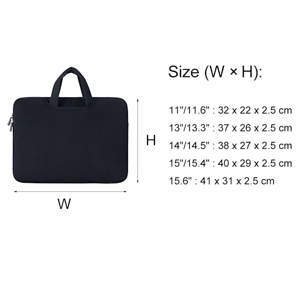 11 13 14 15 15,6 tums Laptopväska För Laptop MacBook svart black 11 inch