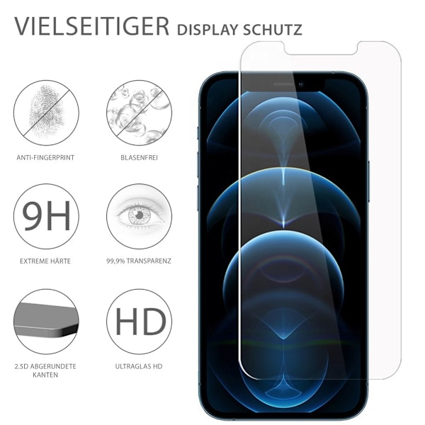 3-pak skærmbeskyttelse til iPhone 13 / iPhone 13 Pro, hærdet glas 6,1 tommer, fuld skærm beskyttelse med positionering