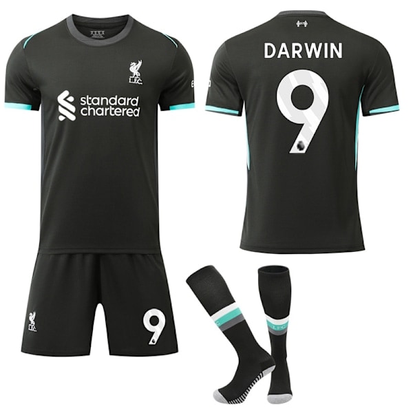 24-25 Liverpool Vieraslasten Aikuisten Jalkapallopaita Setti No.9 DARWIN L（ca）