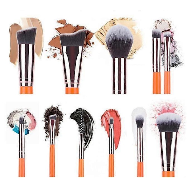 CASA 15 stk. Professionelle Makeupbørster med Stilfuld Opbevaring Brun