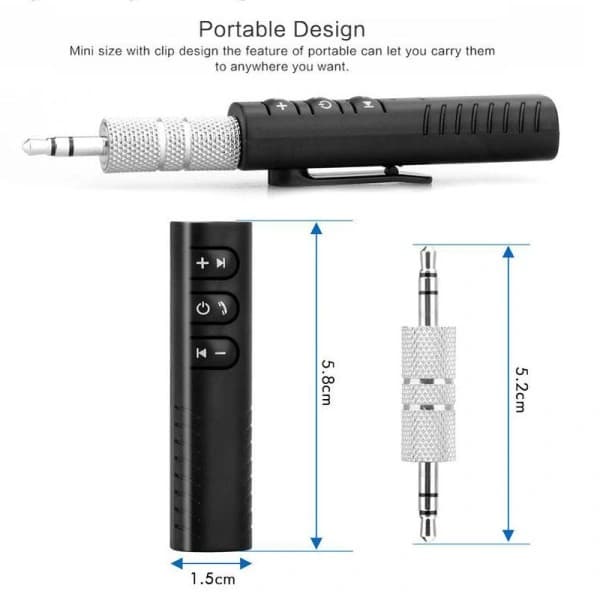 Trådløs Bluetooth 5.0 Mottaker Sender Adapter 3.5mm Jack